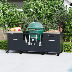 Outdoor Grill Table for 2XL Big Green Egg,Big Joe,Primo XL,Waterproof Cover Included