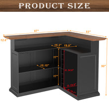 Load image into Gallery viewer, L Shaped Home Bar Cabinet with Fridge Space, Oversized Modern Basement Bar Table