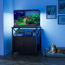 Load image into Gallery viewer, 20-29 Gallon Fish Tank Stand, Aquarium Stand with Cat Litter Box Enclosure, Black