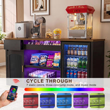 Load image into Gallery viewer, 70.1" Snack Bar Cabinet with Fridge Space for Home Theater with LED Lights, Black