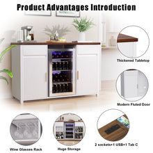 Load image into Gallery viewer, Coffee Bar Cabinet with Fridge Space, Mini Fridge Cabinet，Buffet Sideboard，53.2&quot;L