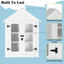 Load image into Gallery viewer, GDLF PVC Blessing Box &amp; Outdoor Library, 3-Tier Cabinet for Food Donations, Book Exchanges and Community Sharing, White