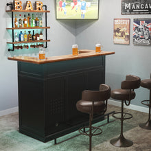 Load image into Gallery viewer, Home Bar Unit with Fridge Space, U-Shape Liquor Wine Cabinet, 63&quot; Mini Bar Table