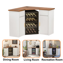 Load image into Gallery viewer, Corner Bar Cabinet with Fridge Space, Corner Coffee Bar Station for Home