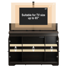Load image into Gallery viewer, GDLF TV Lift Cabinet, Hidden Motorized Television Lift Cabinet for 55-65&quot; TVs with Storage and Remote Control, Modern Walnut