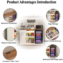Load image into Gallery viewer, Snack Bar Cabinet with Fridge Space, Snack Organizer with Storage for Home Theater