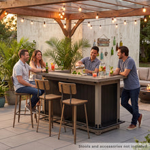 Load image into Gallery viewer, Outdoor Bar Cabinet with Fridge Space, Patio Backyard Bar with Storage, 81.7"W x 33.5"D