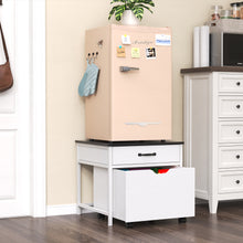 Load image into Gallery viewer, Mini Fridge Stand with Storage, Heavy Duty Mini Fridge Table with Rolling Cabinet