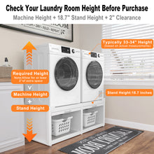 Load image into Gallery viewer, Washer Dryer Pedestals with Pull-Out Shelves for 24-Inch Sets, White