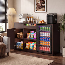 Load image into Gallery viewer, Snack Bar Cabinet with Fridge Space, Snack Organizer with Storage for Home Theater