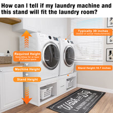 Load image into Gallery viewer, GDLF Washer and Dryer Pedestals, Universal Washer and Dryer Stand with Pull-Out Shelf,White