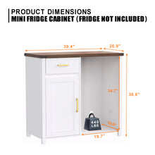 Load image into Gallery viewer, Coffee Bar with Mini Fridge Space, Mini Fridge Cabinet Stand for Dorm, Kitchen or Office