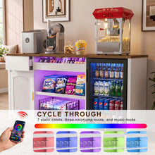 Load image into Gallery viewer, 70.1" Snack Bar Cabinet with Fridge Space for Home Theater with LED Lights, White