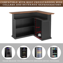 Load image into Gallery viewer, L Shaped Home Bar Cabinet with Fridge Space, Oversized Modern Basement Bar Table