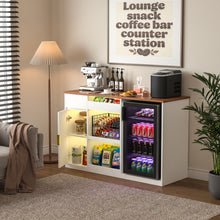 Load image into Gallery viewer, Snack Bar Cabinet with Fridge Space, Snack Organizer with Storage for Home Theater