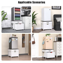 Load image into Gallery viewer, Mini Fridge Stand with Storage, Heavy Duty Mini Fridge Table with Rolling Cabinet