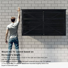 Load image into Gallery viewer, GDLF Outdoor TV Enclosure, 65 Inch Solid Wood Weatherproof TV Cabinet with Premium Dual-Arm Mount (Fits 60 to 65&quot; TVs), Black
