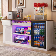 Load image into Gallery viewer, 70.1" Snack Bar Cabinet with Fridge Space for Home Theater with LED Lights, White