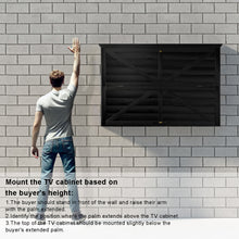 Load image into Gallery viewer, GDLF Outdoor TV Enclosure, 43-Inch Solid Wood Weatherproof TV Cover with Heavy-Duty Single-Arm Mount (Fits 32-43 inch), Black