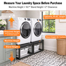 Load image into Gallery viewer, Washer Dryer Pedestal with Pull-Out Shelf, 700-lb Laundry Stand, Black
