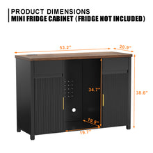 Load image into Gallery viewer, Coffee Bar Cabinet with Fridge Space, Mini Fridge Cabinet，Buffet Sideboard，53.2&quot;L