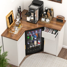 Load image into Gallery viewer, Corner Bar Cabinet with Fridge Space, Corner Coffee Bar Station for Home