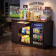 Load image into Gallery viewer, Snack Bar Cabinet with Fridge Space, Snack Organizer with Storage for Home Theater