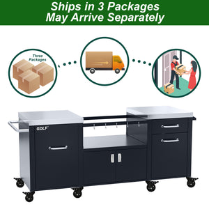Outdoor Grill Table for 2XL Big Green Egg,Big Joe,Primo XL,Waterproof Cover Included