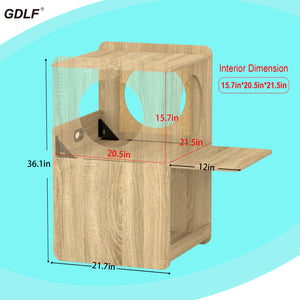 Cat Feeding Station, Dog-Proof Elevated Cat Feeding Table with Window Perch