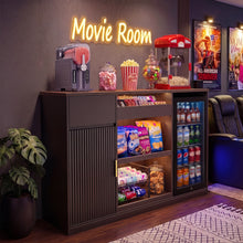 Load image into Gallery viewer, Snack Bar Cabinet with Fridge Space, Snack Organizer with Storage for Home Theater