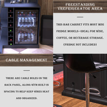 Load image into Gallery viewer, L Shaped Home Bar Cabinet with Fridge Space, Oversized Modern Basement Bar Table