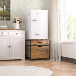 Mini Fridge Stand with Storage, Mini Fridge Cabinet, Dorm Fridge Stand,White