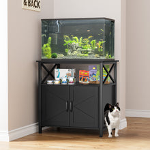 Load image into Gallery viewer, 20-29 Gallon Fish Tank Stand, Aquarium Stand with Cat Litter Box Enclosure, Black