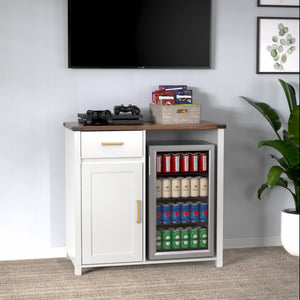 Coffee Bar with Mini Fridge Space, Mini Fridge Cabinet Stand for Dorm, Kitchen or Office