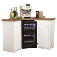 Load image into Gallery viewer, Corner Bar Cabinet with Fridge Space, Corner Coffee Bar Station for Home