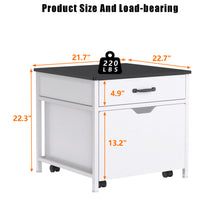 Load image into Gallery viewer, Mini Fridge Stand with Storage, Heavy Duty Mini Fridge Table with Rolling Cabinet