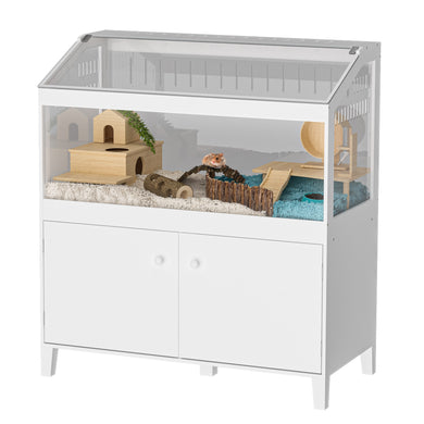 GDLF Hamster Cage with Storage Cabinet Small Animal, Large Habitat for Hedgehog Gerbil & Rat 39.5