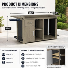 Load image into Gallery viewer, Outdoor Bar Cabinet with Fridge Space, Patio Backyard Bar with Storage, 81.7"W x 33.5"D