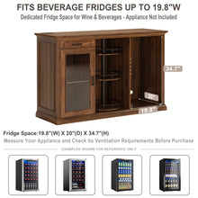 Load image into Gallery viewer, 60.2-Inch Home Bar Cabinet with Wine Fridge Space, Amber LED