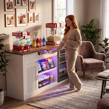 Load image into Gallery viewer, 70.1" Snack Bar Cabinet with Fridge Space for Home Theater with LED Lights, White