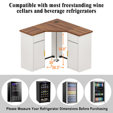 Load image into Gallery viewer, Corner Bar Cabinet with Fridge Space, Corner Coffee Bar Station for Home