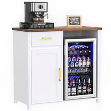 Load image into Gallery viewer, Coffee Bar with Mini Fridge Space, Mini Fridge Cabinet Stand for Dorm, Kitchen or Office