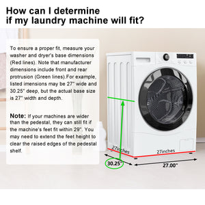 GDLF Laundry Pedestal Heavy Duty Metal Washer Dryer Pedestal 29" Universal Fit Anti-Vibration Washing Machine Stand