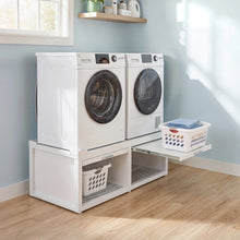Load image into Gallery viewer, Washer Dryer Pedestals with Pull-Out Shelves for 24-Inch Sets, White
