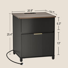 Load image into Gallery viewer, CPAP Nightstand with Drawer and Cabinet, Bedside CPAP Table with Side Access Panels