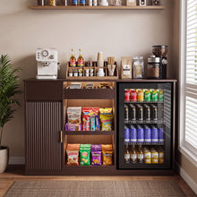 Load image into Gallery viewer, Snack Bar Cabinet with Fridge Space, Snack Organizer with Storage for Home Theater