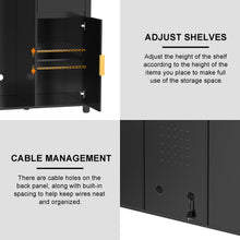 Load image into Gallery viewer, Coffee Bar Cabinet with Fridge Space, Mini Fridge Cabinet，Buffet Sideboard，53.2&quot;L
