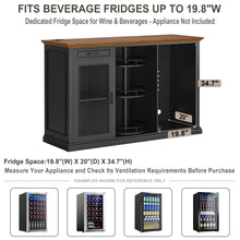 Load image into Gallery viewer, 60.2-Inch Home Bar Cabinet with Wine Fridge Space, Amber LED