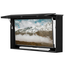 Load image into Gallery viewer, GDLF Outdoor TV Enclosure, 65 Inch Solid Wood Weatherproof TV Cabinet with Premium Dual-Arm Mount (Fits 60 to 65&quot; TVs), Black