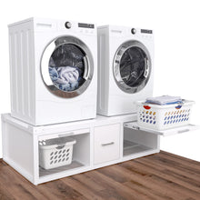 Load image into Gallery viewer, GDLF Washer and Dryer Pedestals, Universal Washer and Dryer Stand with Pull-Out Shelf,White